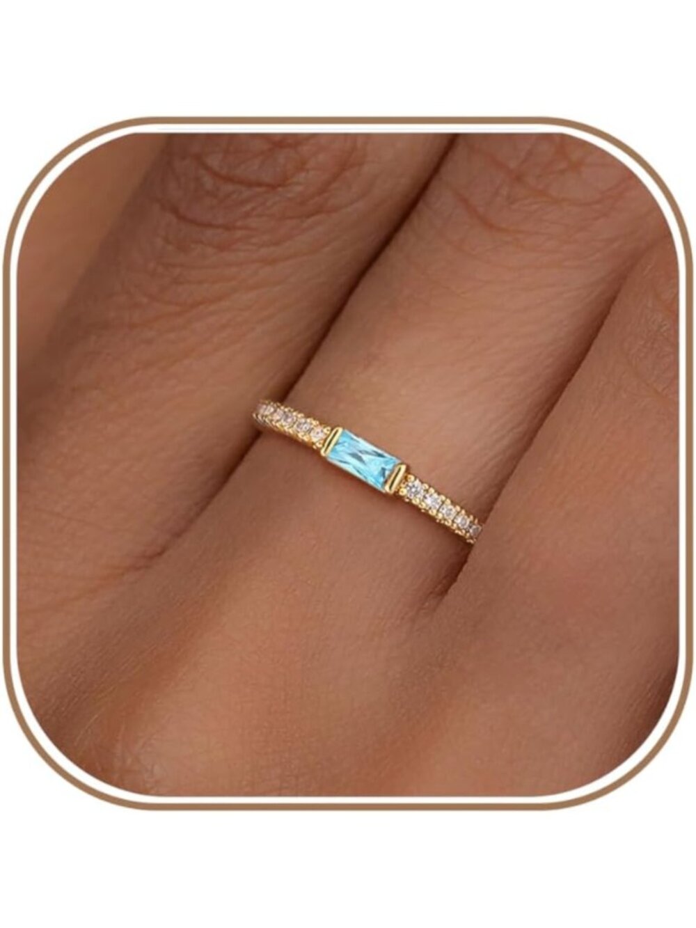 Dainty Gold Birthstone Stackable Rings for Women | Non-Tarnish Eternity Jewelry